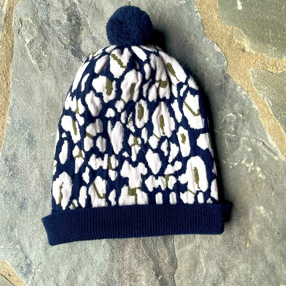 Rosie Sugden -Leopard Beanie, Blackberry/Icing/Moorland